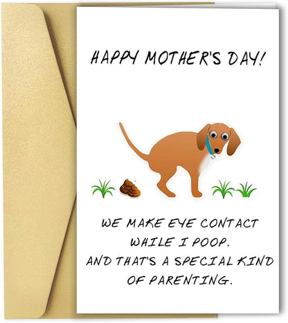 OJsensai Happy Mother's Day Card from Dog, Personalized Mothers Day Gifts for Dog Mom Grandma, Funny Dog Mothers Day Card for Women, Unique Gift Idea for Dog Owner