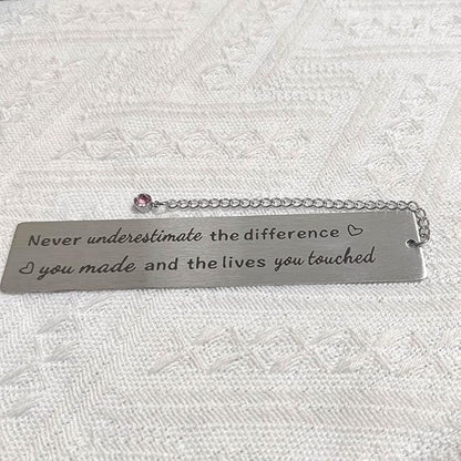 RFTWXHPN Coworker Colleague Appreciation Thank You Gifts Bookmark for Women Employees Volunteers Never Underestimate The Difference You Made Book Mark for Staff Social Workers Gifts