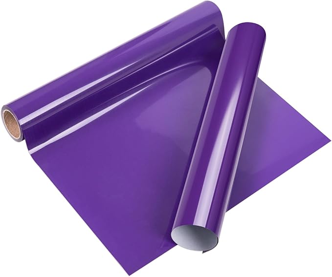 VINYL FROG Heat Transfer Vinyl Roll HTV Vinyl - 12" x5ft Purple Iron on Vinyl for T-Shirts, Heat Press Vinyl for DIY Craft Designs (Purple)
