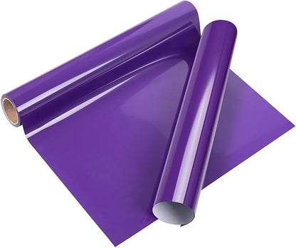 VINYL FROG Heat Transfer Vinyl Roll HTV Vinyl - 12" x5ft Purple Iron on Vinyl for T-Shirts, Heat Press Vinyl for DIY Craft Designs (Purple)