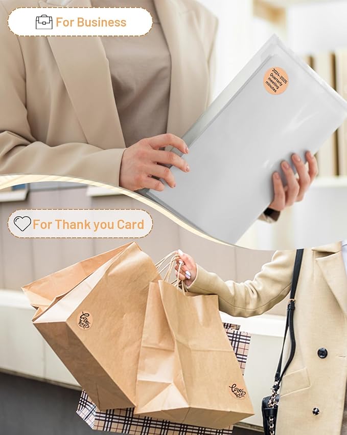 Phomemo Labels-Brown Sticker Circle Thermal Label for Jam and Jelly Jar Labels, and More (1.96" x 1.96" Round, 140 Labels/Roll) Compatible with M110/M220/M221/M110/M120/M250, Black on Brown, 50 x 50mm