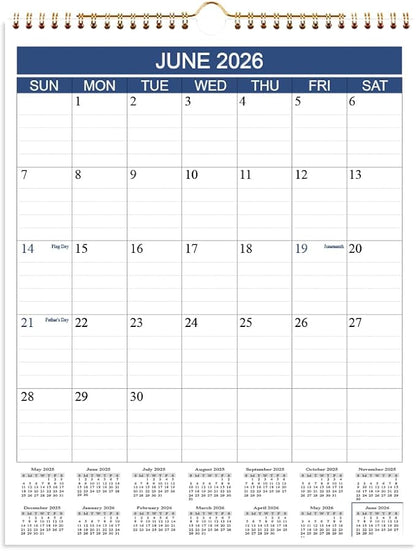 Calendar 2025-2026 - Wall Calendar Runs from Jan 2025 to Jun 2026-18 Monthly Calendar with Thick Paper for Planning and Organizing for Home or Office, Calender Planner, 8.5 x 11 In 2025 26 Calendars