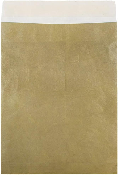 JAM PAPER Tyvek Tear-Proof Open End Catalog Envelopes - 10 x 13 - Gold - 25/Pack