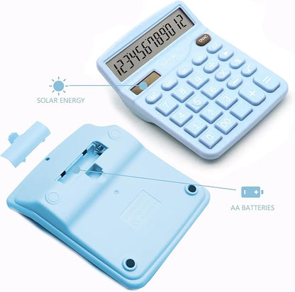 Blue Calculator, Basic Office Calculator, Desktop Calculator 12 Digit, Large LCD Display for Blue Office Supplies with Sensitive Button, Blue Desk Accessories, School Supplies……