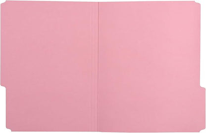 Amazon Basics File Folders, Letter Size, 1/3 Cut Tab, Pink, 36-Pack