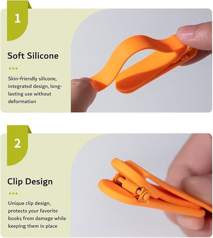 3Pcs Automatic Bookmark, Silicone Smart Book Marks for Reading Women, Men, Kids,Cute Unique Book Markers Bookmark Clip Reading Accessories Gifts for Book Lovers (1 Yellow+1 Red+1 Blue)