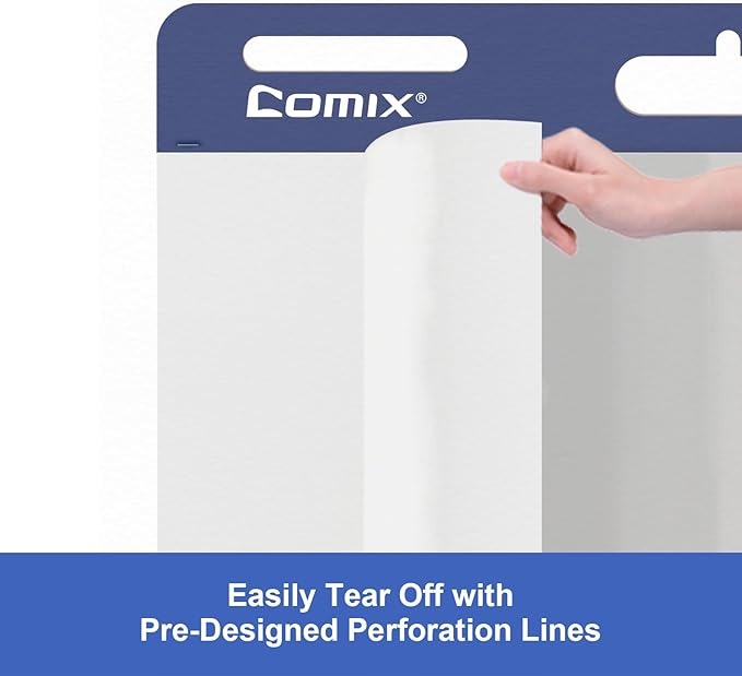 Comix Mini Size Sticky Easel Pad, 15 x 18 Inches Flip Chart Paper for Teachers, Anchor Chart Paper for Office, 30 Sheets/Pad, 12 Pads/Pack