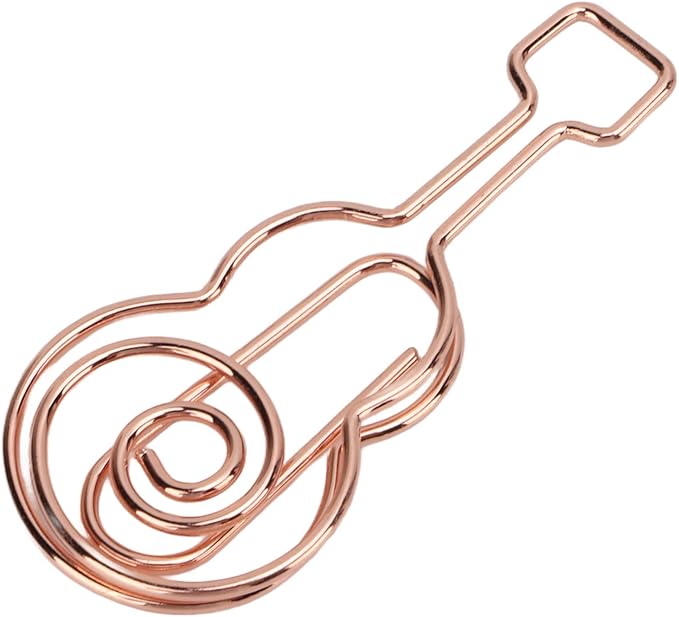 Shaped Paper Clips, Cute Guitar Shaped Paper Clips Notebook Metal Material for