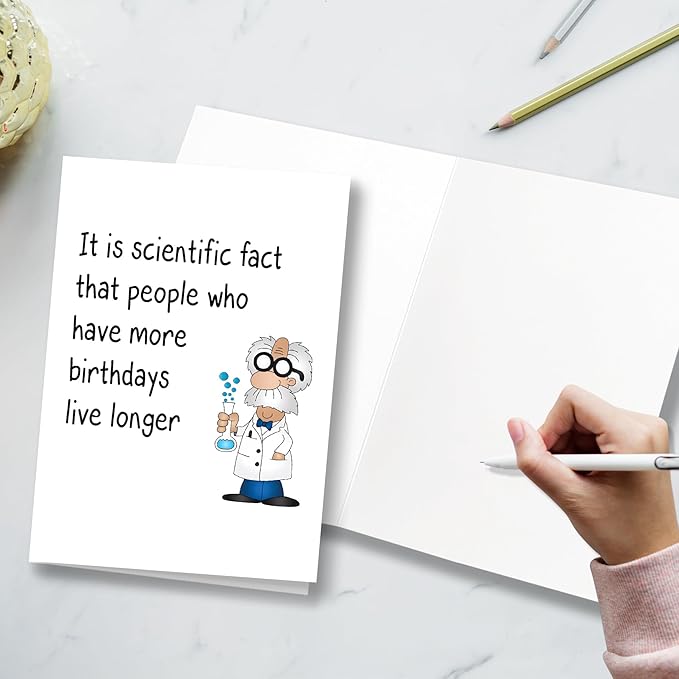 Funny Birthday Card For Old Men or Women, Humorous Greeting Card for Him or Her, 5x7 inches, Modern Style, Unisex-Adults