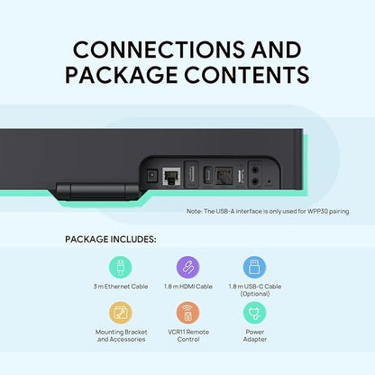 Yealink MeetingBar A10 Conference Room Webcam 4K 120° Wide Angle Camera with Android OS, Video Conferencing System with Microphone and Speaker, AI Speaker Tracking, Auto Framing, Teams Zoom Certified