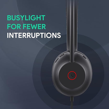 Yealink UH35 Professional USB Headset, Mono Wired Headset with Noise Cancelling Microphone, Call and Music Mode, Lightweight Comfort Design, Teams Certified