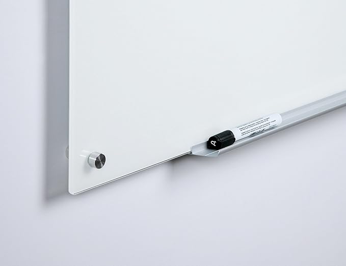 Audio-Visual Direct Magnetic Ultra White Glass Dry-Erase Board Set - 4' x 3' - Includes Magnets, Hardware & Marker Tray