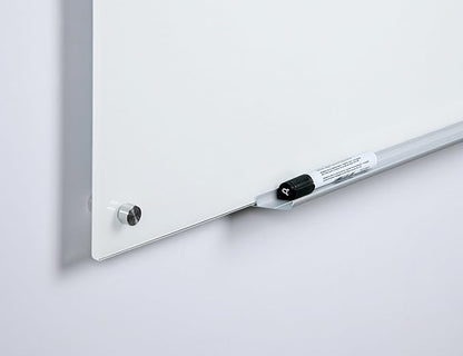 Audio-Visual Direct Magnetic Ultra White Glass Dry-Erase Board Set - 6' x 3' - Includes Magnets, Hardware & Marker Tray
