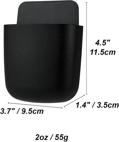3 Pcs Remote Control Holder, Wall Mount Pen Holder Hole-Free Self Adhesive Phone Charging Organizer Pencil Storage Containers for Home Office School Supply Orgaizer (Black