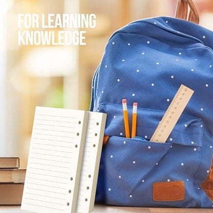 Refill Lined Paper, Leather Journal Refills Lined, 6-Holes Inserts (320 Pages) for A6 Binder Refillable Journals Notebooks, 2 Pack(Each Pack 80 Sheets, 160 Pages)