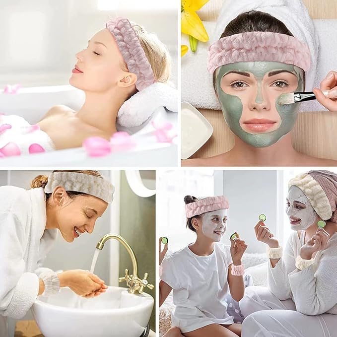 Wrist Towels for Washing Face for Women,Girls,Men, Microfiber Spa Wristbands Absorbent Face Washing Wristbands Prevent Liquid from Spilling