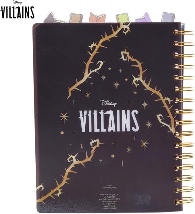 Innovative Designs Disney Villains Journal Notebook, Spiral Bound, 144 Lined Pages, 8 x 7 inches, Light Green, Disney Princess Movie Characters