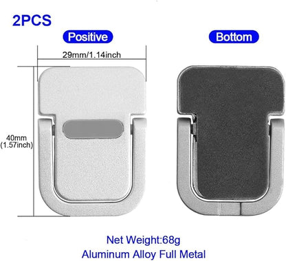 2Pcs Self-Adhesive Keyboard Stand for Desk, Adjustable Laptop Stand Riser Feet, Aluminum Portable Laptop Kickstand Aluminum Stable for MacBook, 10-18" Laptop, iPad(Silver)
