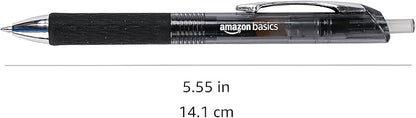 Amazon Basics Gel Pens Fine Point Smooth Writing Pens, Retractable, Black, 0.7mm, 12 Pack