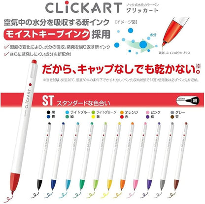 Zebra WYSS22-36C-N Clickart Water-Based Markers, 36 Colors, Case Included