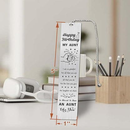 Happy Birthday Aunt Bookmark, Aunt Birthday Gifts, Aunt Birthday Decorations from Niece