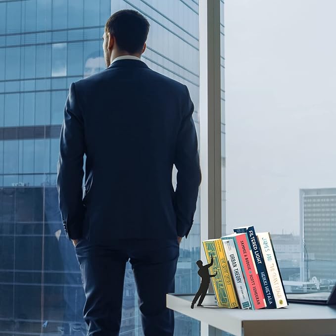 Artori Design Book Ends to Hold Books Heavy Duty - Hidden Metal Bookends for Shelves Desk or countertop - Bookend Book Holder for Home Decorative - Gift for Book Lovers and Home Decor (Cliffhanger)