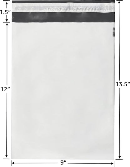 Colored Poly Mailers Pack of: Be creative with your packaging with Colored mailers (White, 9" x 12" pack of 200)