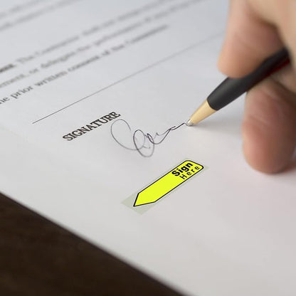 600pcs Stickers(6 Pack) Sign Here Labels, Sign Here Flags Sticky Notes Initial Here Stickers with Dispenser Arrow Labels Easy to Post for Office School Notary Books(Colorful)