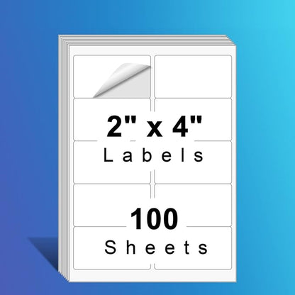 10up Shipping Address Labels 2 X 4 Label, Matte Stickers Paper Compatible with Laser & Ink Jet Printers, 100 Sheets-1000 Labels (5163/8163 /18163)