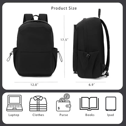 YGR Laptop Backpack for Women and Men, Waterproof Lightweight Travel Daily Rucksack Casual 15.6 inches Computer Bags for College, Black