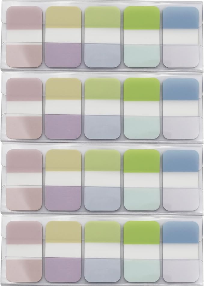 Tabs Flags Solid Assorted Colors, 0.98 x 1.71 Inch Alternating Sticky Tabs, Easy to Post, 4 On-The-Go Dispensers/Pack, 400 Pages Total
