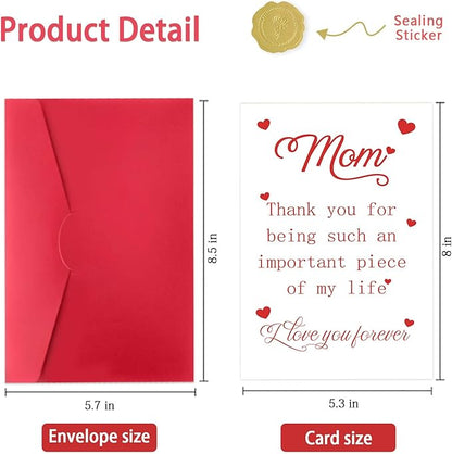 Funny Mom Birthday Card from Daughter Son, Sweet Birthday Gifts Cards for Mother, Unique Thank You for Mom Card, Best Mom Birthday Gifts Ideas