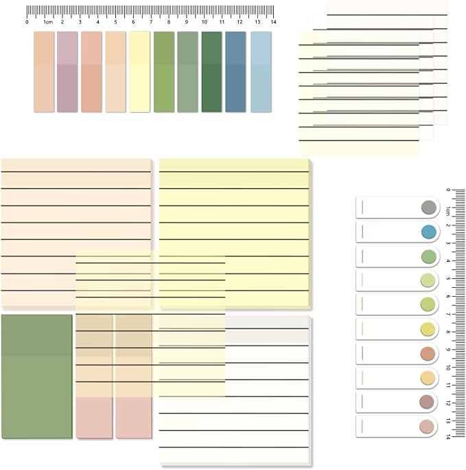 BAYTORY 700 Sheets Transparent Sticky Notes with Lined, Clear Waterproof 3 x 3 inch See Through Memo Pad, Self-Adhesive Translucent Writable Index Tabs for Annotating Books, Study Supplies