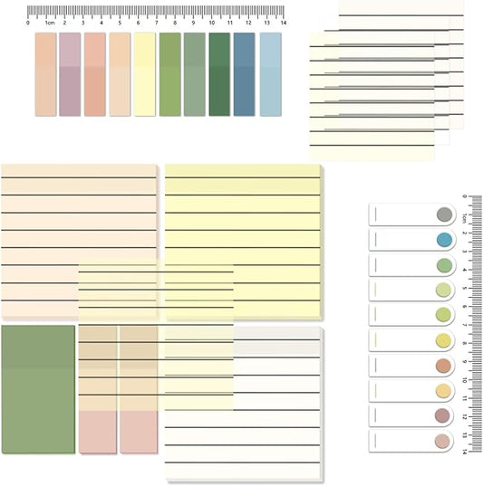 BAYTORY 700 Sheets Transparent Sticky Notes with Lined, Clear Waterproof 3 x 3 inch See Through Memo Pad, Self-Adhesive Translucent Writable Index Tabs for Annotating Books, Study Supplies