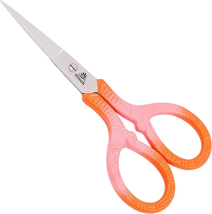 ARSUK -Stork Shape Needlework Scissors 9cm Steel for Sewing Tailoring Home Craft Tools Premium Grade Stork Embroidery Scissors-Black And White Colour