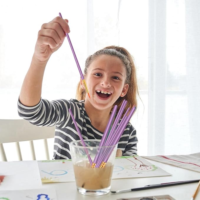 ESRICH Acrylic Paint Brushes Set, 20 Packs / 200 Pcs Nylon Hair Paint Brushes,Paint Brush Set Suitable for Oil,Watercolor,Rock Body Face Art, Kids Adult Perfect Art Painting Craft Paint Brush Kits.