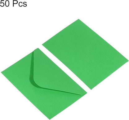 PATIKIL Mini Envelopes, 50 Pack Gift Cards Business Cards Envelope for Invitation Graduation, Green