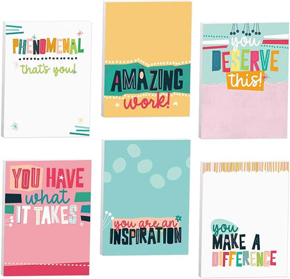 Empowering Sticky Note Pads / 3" x 4" Motivational Educator Sticky Notes / 50 Sheets Per Pad/Set of 6 Empowering Quote Designs/Made in USA