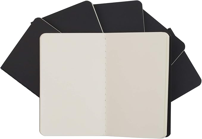 TWONE Pocket Notebook, 6 Pack Softcover Mini Notebooks 3.5" x 5.5" Black Notebook Small Memo Notepad for Men Women Kids Traveler Author, 30 Sheets,60 Blank Pages