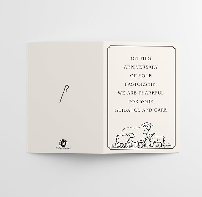 M Market On Mainstreet Pastor Cards, 5x7 inches, Single Card with Envelope, Made in USA (Shepard Anniversary)