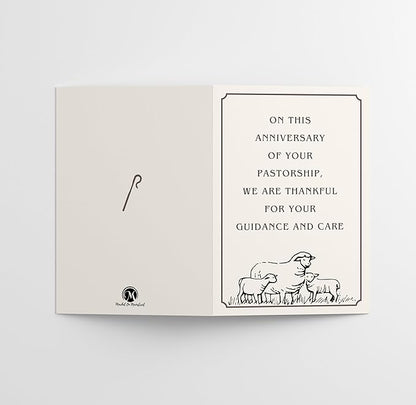 M Market On Mainstreet Pastor Cards, 5x7 inches, Single Card with Envelope, Made in USA (Shepard Anniversary)