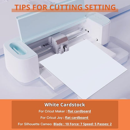 HTVRONT White Cardstock Paper Bundle - 50 Sheets Cardstock 8.5 x 11 Inch, 230 GSM Thick Cards for Cricut Machine, White Printer Paper for Scrapbooking, Crafts, Home Decoration (White/50 Sheets)