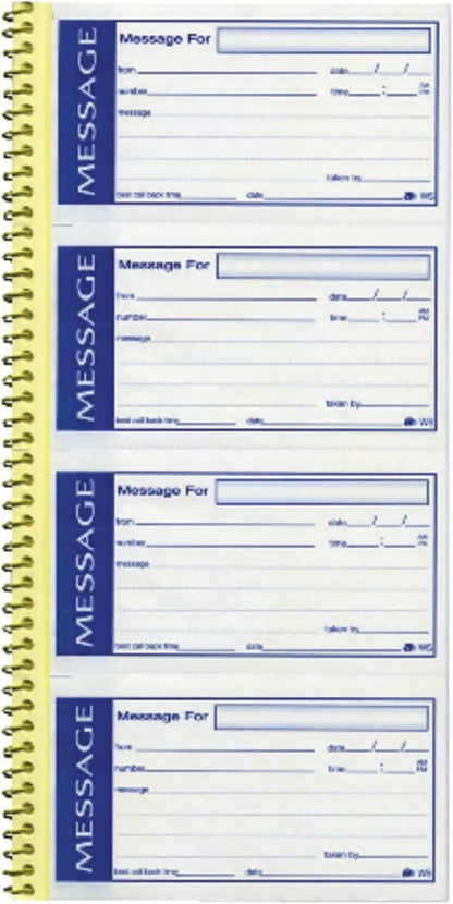 Adams Write 'N Stick Message Pad, 2-Part, Carbonless, Blue, 5-1/4" x 11", 200 Sets per Book (SC1153WS)
