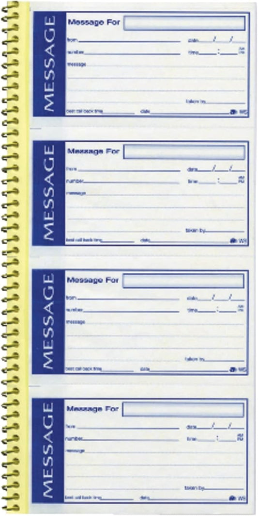 Adams Write 'N Stick Message Pad, 2-Part, Carbonless, Blue, 5-1/4" x 11", 200 Sets per Book (SC1153WS)