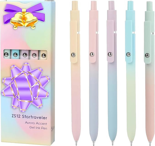 Teen Easter Basket Stuffers, Birthday Gifts for Women, Preppy Stuff, Teen Girl Gifts Trendy Stuff, Aesthetic Pens for Journaling, Cool Stuff, Gifts for 8 9 10 11 12 13 14 Year Old Girl(5 Pcs Gradient)