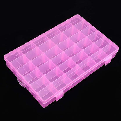 Asixx Rubber Band Storage Box, 36 Slots Plastic Case Rubber Band Earrings Storage Box for Home Organizer Storage Box Rubber Band Storage Box(Pink)