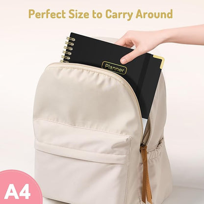 Forvencer 2025 Planner, Hardcover Weekly and Monthly Planner, January 2025 - December 2025, 8.5" x 11", Spiral Calendar Planner with Tabs, Exquisite Daily Organizer Notebook with Inner Pocket, Agenda Journal for Office Home School, A4 Size, Green