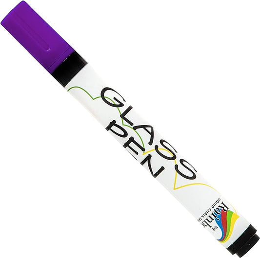 Glass Pen Window Marker: Liquid Chalk Markers for Glass, Car Marker or Mirror Pen with Washable Paint - Graduation Car Windows, Storefront Window, Wedding, Parade, Party & Holiday (Purple, Fine Tip)