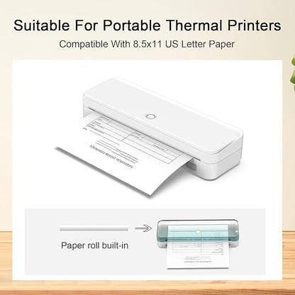 4 Rolls Thermal Paper 8.5x 11 Inches, US Letter Size Paper for Printer, Compatible with Portable Printers Wireless for Travel, Portable and Travel-Friendly Thermal Paper Roll