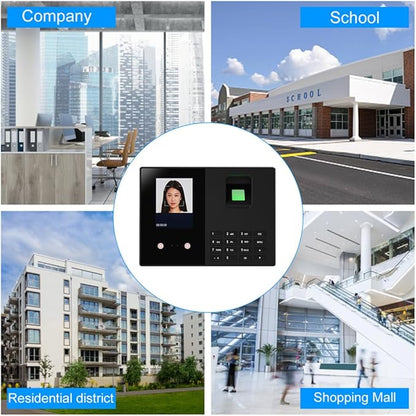 BISOFICE Time Attendance Face Recognition Time Clock Support Fingerprint Password Palm Print Facial Fast Recognition for Employees USB Port Data Management Device Suitable for Office Small Business